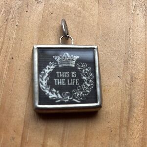 Jewel Kade Silver and Black Square Pendant